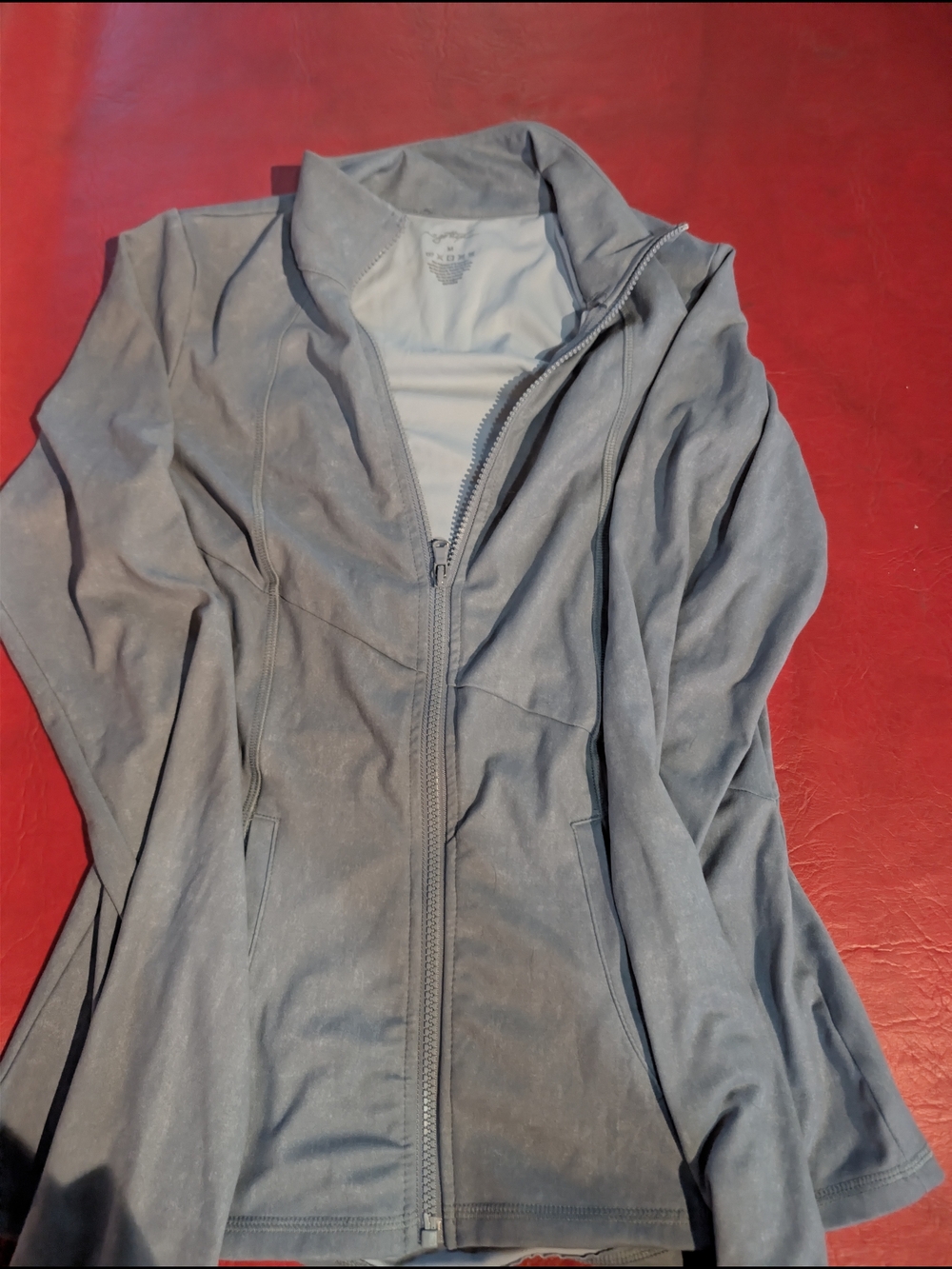 Gottex Gray Zip-Front Suede Bomber Jacket